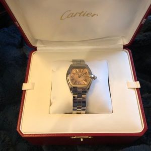 Cartier Roadster, pink faced 33 mm women’s watch